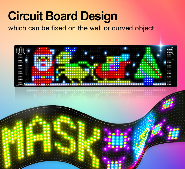 Hotsale full color app control waterproof indoor outdoor flexible rgb led car window devil eye light led sign for business