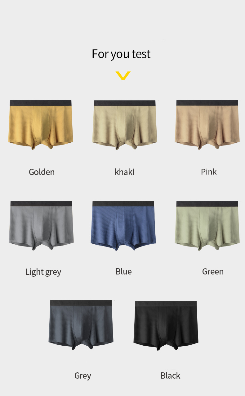 Plus Size Solid Mens Boxer Shorts Seamless Breathable Mens Underwear Briefs