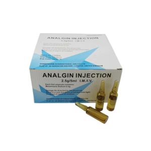 Wholesale Analgin Injection 250mg/5ml 100's/box, GMP medicine, BP/USP/CP Standard from china suppliers
