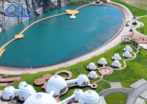 Luxury Fireproof Glamping Hotel Tent Geodesic Dome For Homestay Best Family