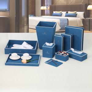Wholesale hotel leather sets blue / white pu compedium folder for 5-star hotel guest supply from china suppliers