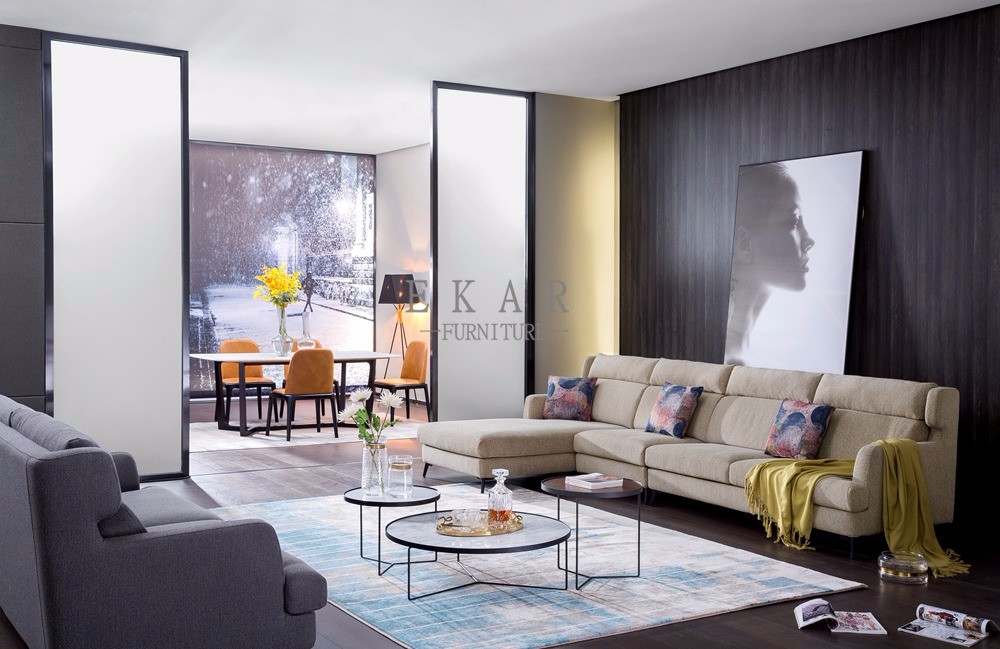 European Style Modern L Shaped Design Couch Sofa Set