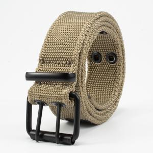 Wholesale OEM Clip Fabric Web Belt Double Buckle Mens Nylon Web Belts 130cm Jeans from china suppliers