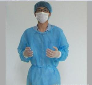 Wholesale Polyester Polyethylene Plain White Hospital Poly Coated Isolation Gown from china suppliers