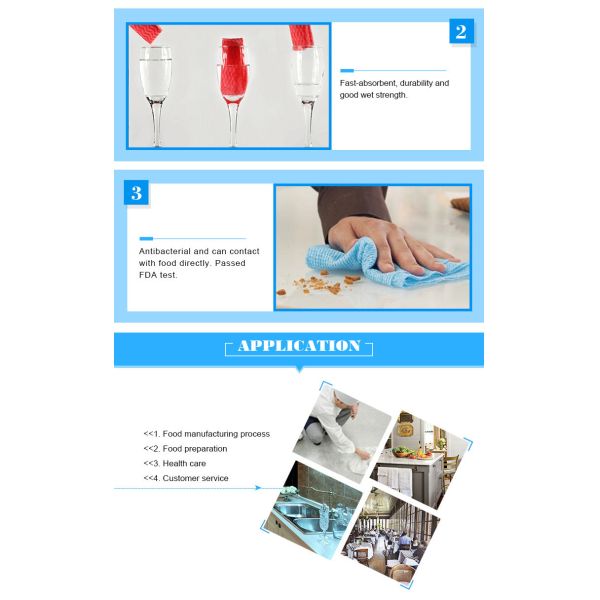 Viscose Polyester 50gsm Mesh Washable Kitchen Wipes