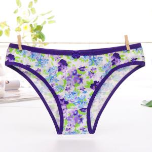 Wholesale Good Quality Flower Printing Lycra Cotton Girls' Underwear from china suppliers