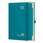 100GSM Ivory Paper 2 Page Weekly Planner Pacific Green PU Cover