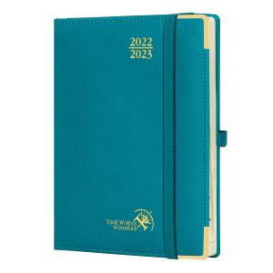 Wholesale 100GSM Ivory Paper 2 Page Weekly Planner Pacific Green PU Cover from china suppliers