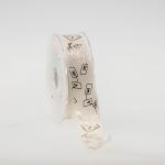 Beige Foil Gold Printed Cotton Ribbon For Valentines Day Gifts Packaging