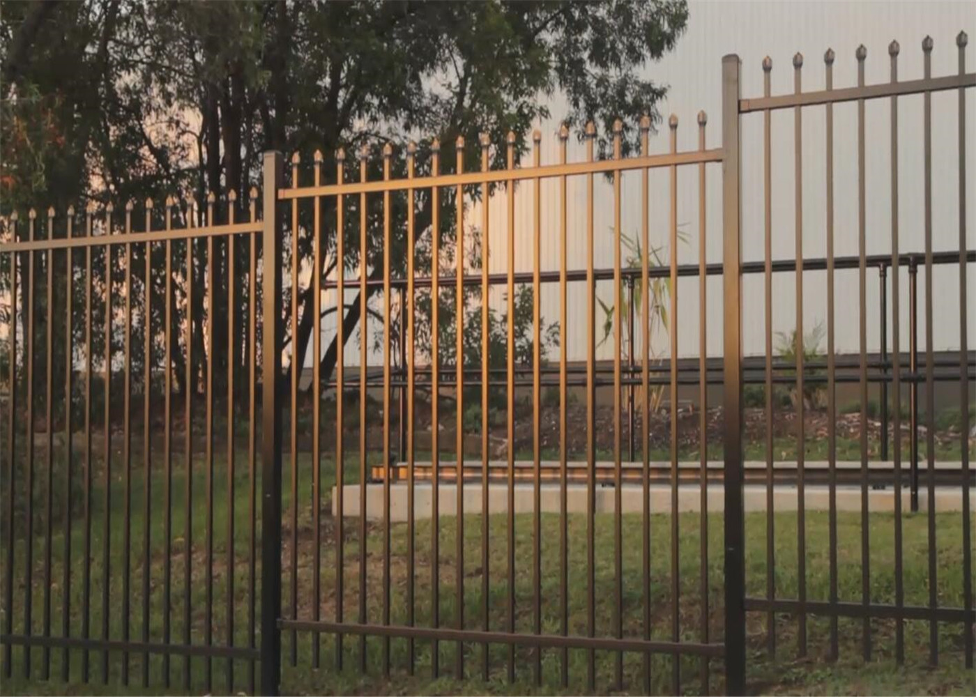 2100mm height x 2450mm width square flat picket HERCULES steel fence
