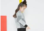 Patched Design Girls Hooded Pullover , Girls Winter Clothes Double Faced Scuba