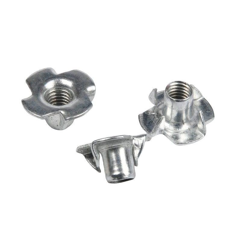 304 Stainless Steel Galvanized DIN1624 M4 M5 M6 M8 M10 Furniture Insert Blind Pronged Four Claw T Nut for Woodworking