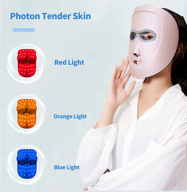 3 Color LED Photon Light Therapy Machine Home Use Face Beauty Mask