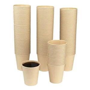 Wholesale 40zA Collapsible Coffee Day Bamboo Fiber Brown Hot Drink Disposable Paper Cups from china suppliers