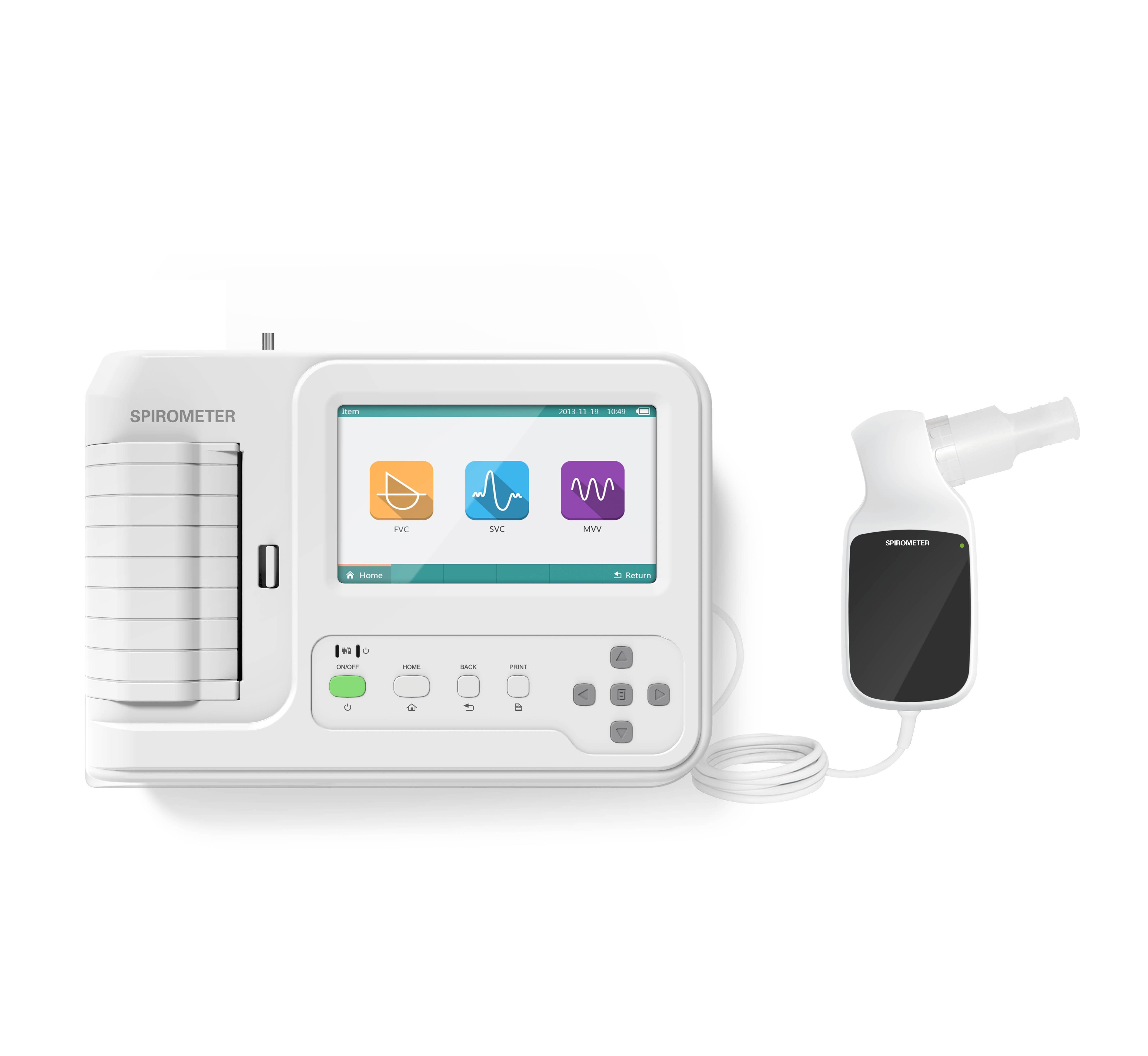 7" color touch Screen Digital Spirometer Breathing Diagnostic Spirometry with printer portable lung function tester