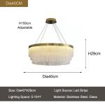 Luxury Gold Chandelier For Living Dining Room Led Glass Lighting mid century