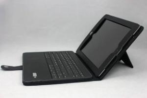  Hassle free high grain leather  power Ipad Solar Charger  Case with bluetooth keyboard