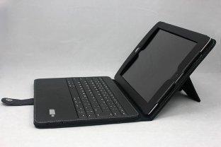 Quality  Hassle free high grain leather  power Ipad Solar Charger  Case with bluetooth keyboard for sale