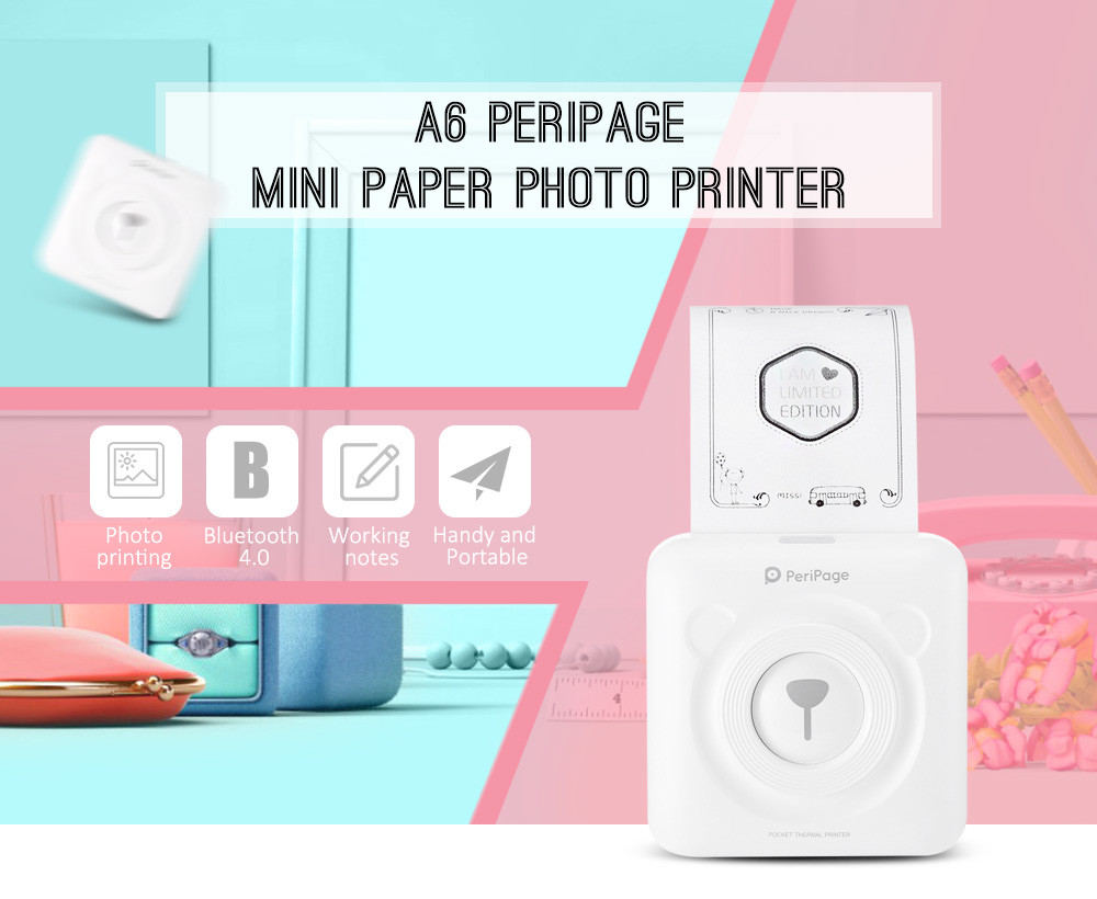 Mini Handheld Wireless Photo Printer Stable Working Connects To Android / IOS