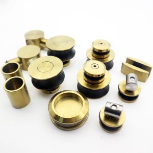 Wholesale Highly Resistant American Style Satin Gold 70MM Wheel Exterior Automatic Sliding Door from china suppliers