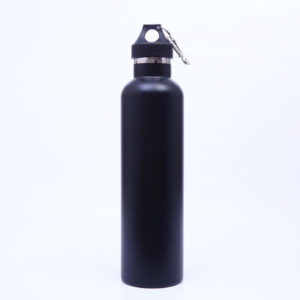 Black Stainless Steel Drinks Bottle , Slim Insulated Water Bottle Straight Cup