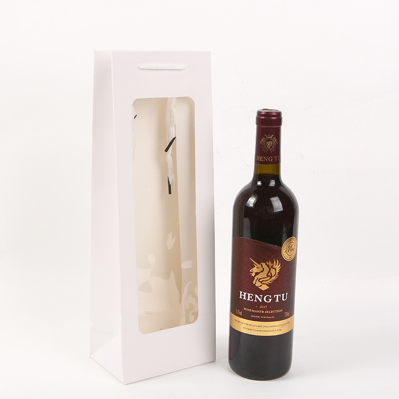 Kraft Paper Wine Packaging Bags Acceptable Customized Logo Printed Carry