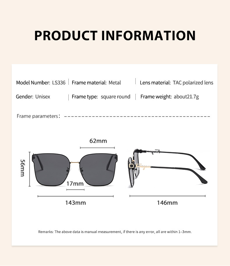 CE Women'S Metal Sunglasses Polarized Customized Logo TAC Lens