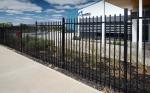 Powder coated tubular steel fence