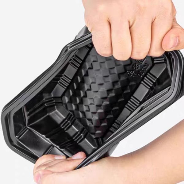 Rectangular Plastic Disposable Food Containers Thermoformed With Cover