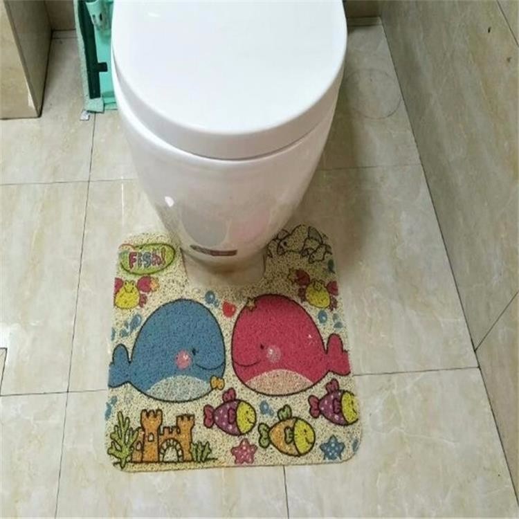 Bathroom Coir Foot Mat Cartoon Printed Design Eco - Friendly Feature
