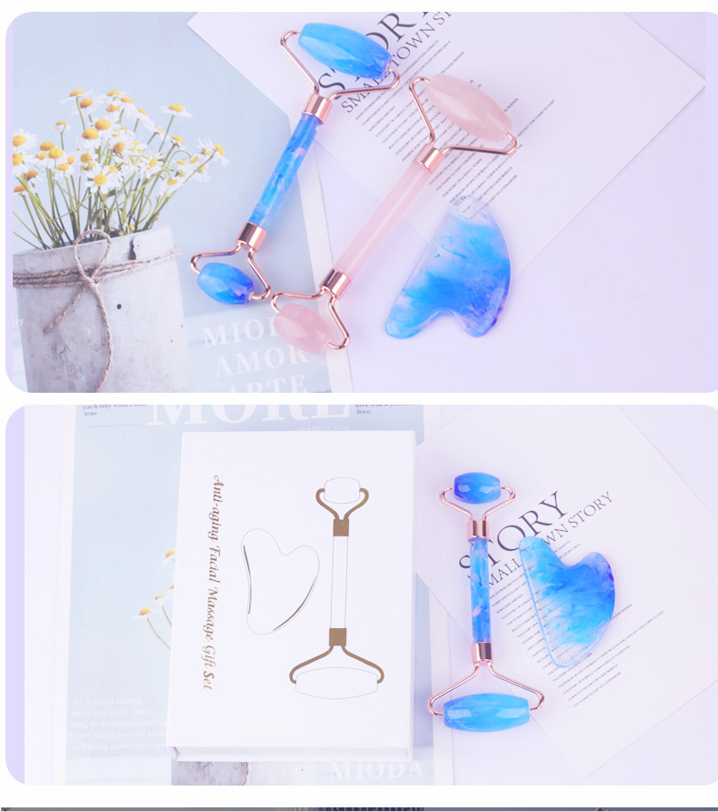 Quartz Face Jade Roller Logo Customized Face Massage Stone Roller