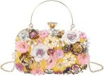 LETODE FLOWER CLUTCH PURSE EVENING BAG FOR WOMEN FORMAL PARTY HANDBAG CHAIN