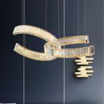 Bedroom Lobby Shopping Mall Led Crystal Pendant Light Dia 50cm