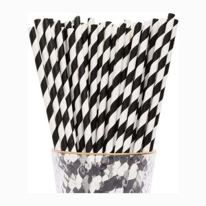Wholesale Black Paper Drinking Straws 6mm 4 Layer Thick For Coffee Juice from china suppliers