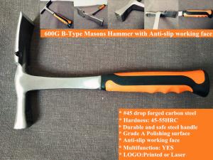 Wholesale 600G Forged steel Mason's hammer with grade A polishing surface, most durable quality and good price from china suppliers