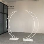Wedding Decoration Backdrop Stand Wholesale Unique Moon Shape White Metal Stand