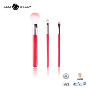 Wholesale 3pcs Private Logo Cosmetic Makeup Brush Set With Synthetic Hair Red Wooden Handle from china suppliers