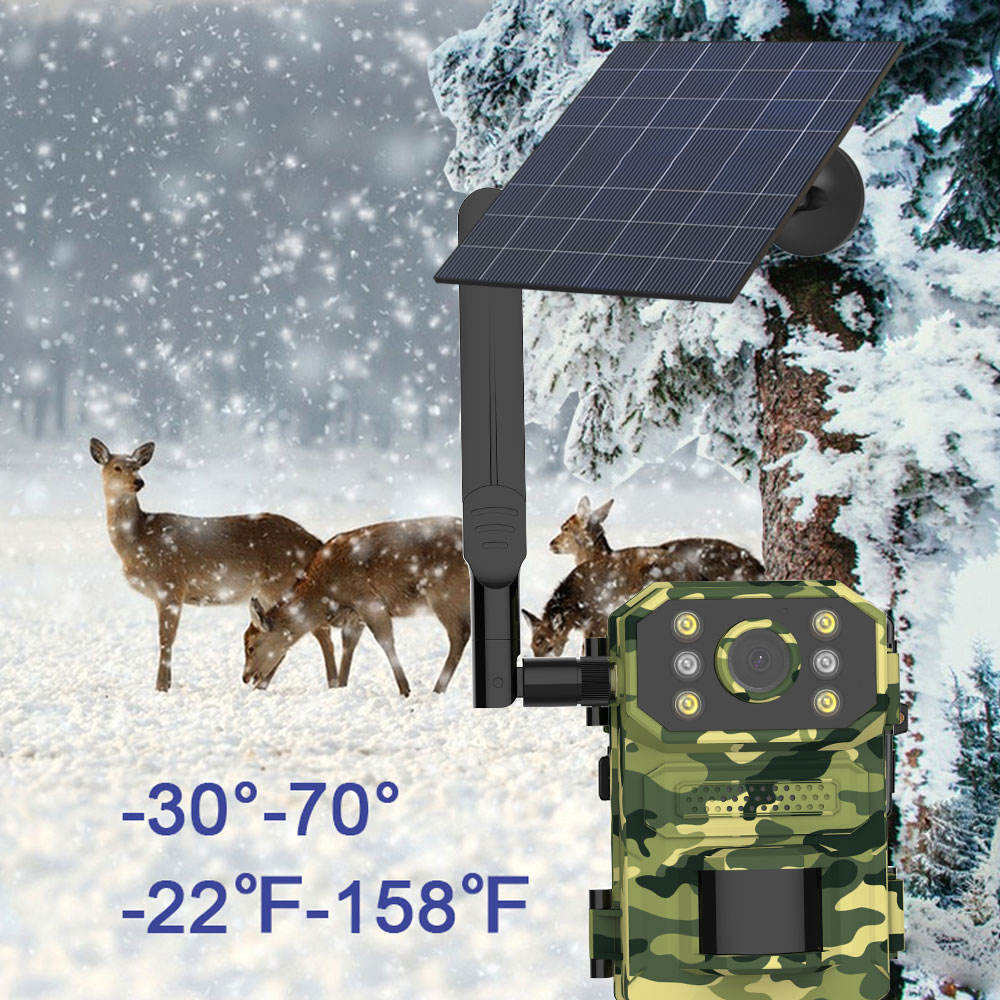 4G Solar Powered Outdoor Surveillance Camera HD Night Vision Intelligent PIR Sensor Mobile Phone Remote Monitoring IP66 Waterproof Designed For