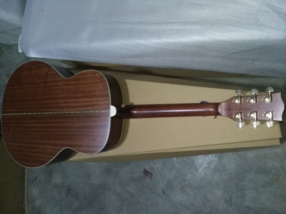 43" Jumbo satin finishing acoustic guitar hand made mahogany wood color acoustic guitar