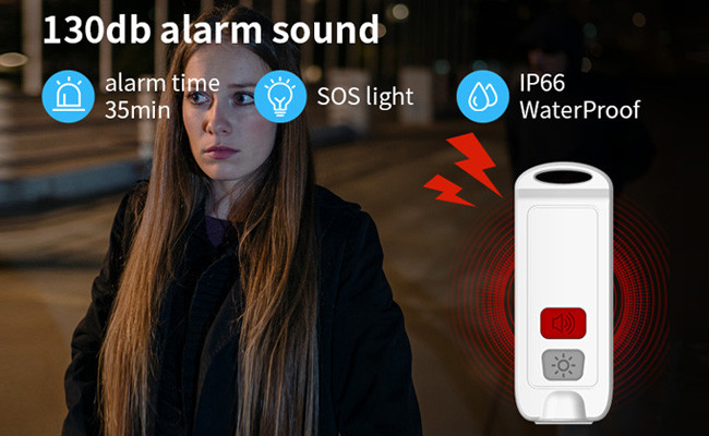 Waterproof IP66 TYPE C Flashlight Alarm Keychain 135mAh For Kids