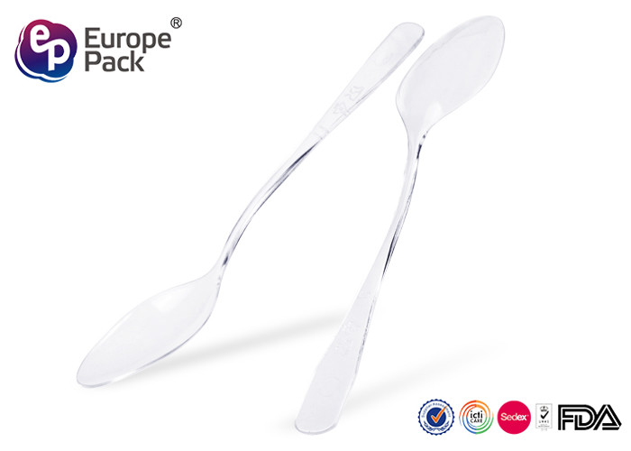 PS Disposable Clear Color Plastic Ice Cream Spoons 9.5 x 2.0 cm