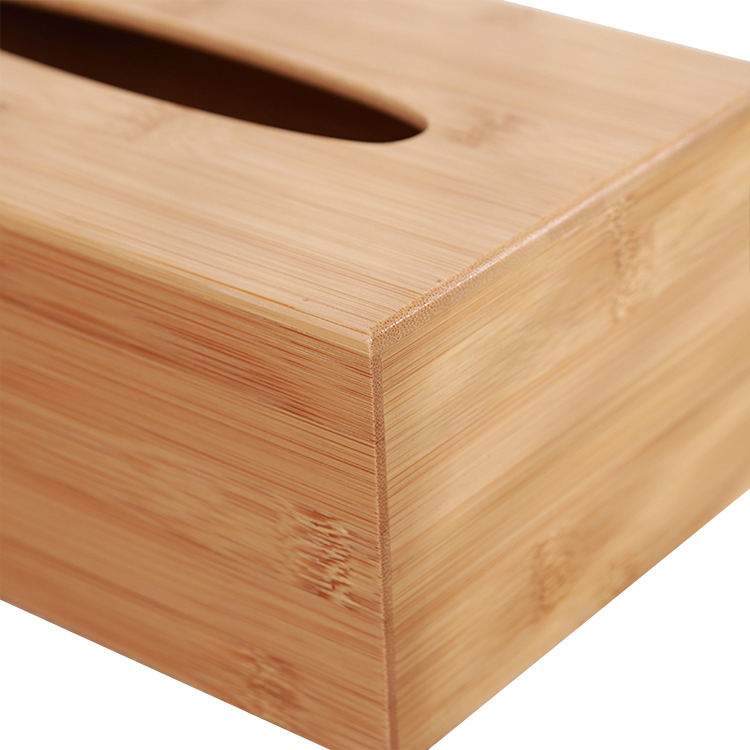 MB-HW096 Simple Natural Bamboo Rectangle Paper Holder Tissue Napkin Box for Kitchen Bathroom