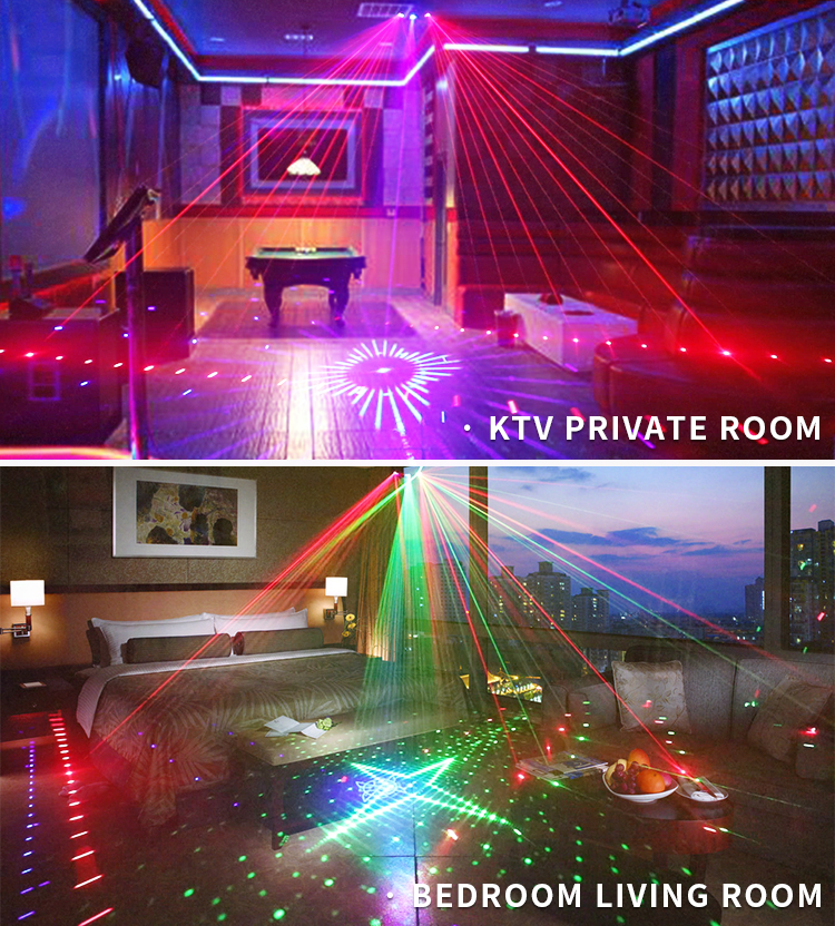 DJ Disco Laser Light 9 Eyes Laser Strobe Led Party Lights Projector Voice Control DJ Night Club Bar Decoration Strobe li