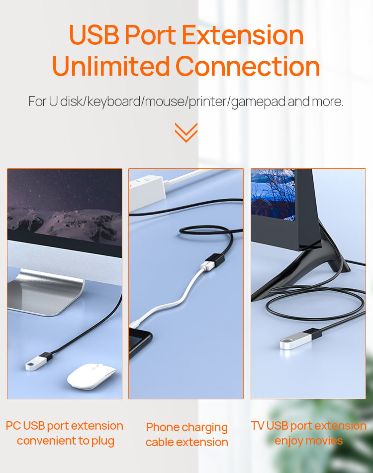 FOCUSES USB Data Extension Cable 38g USB Male To Female Cord