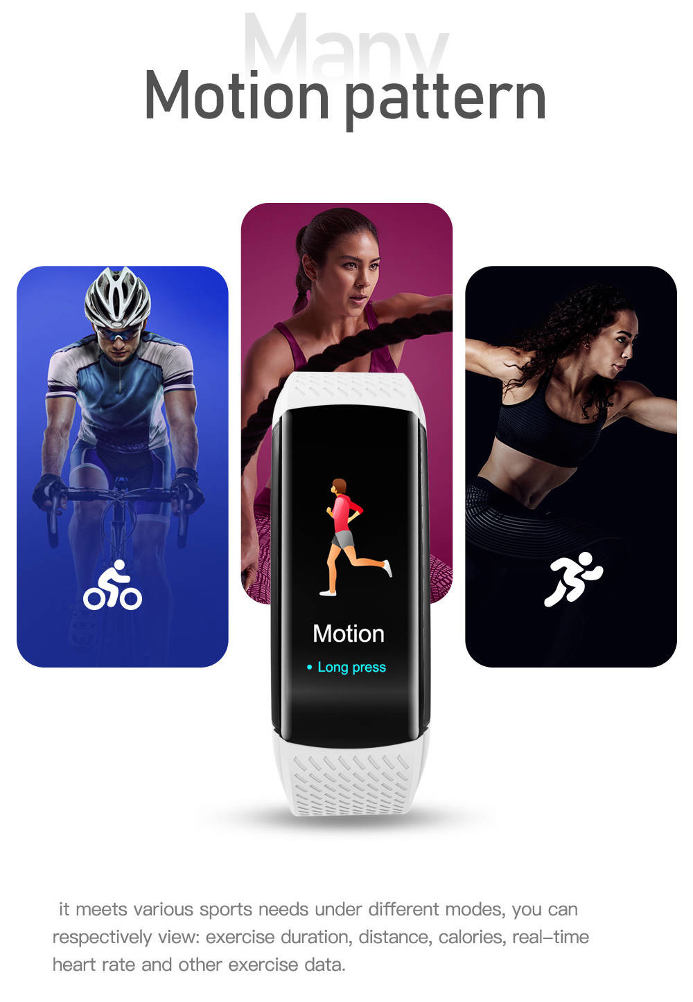 Calorie Monitoring Wristband Fitness Tracker Weather Temperature Sports Sharing