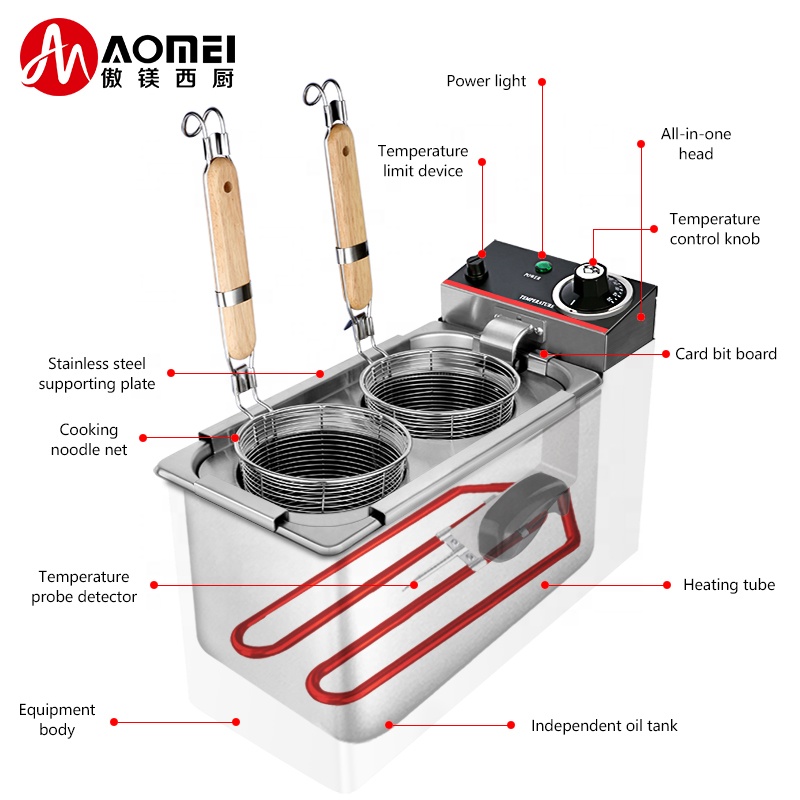 Kitchen Cooking Multifunctional Commercial 2 Basket Noodle Cooker Pasta Boiler Cooker