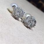 Piaget full diamonds of rose pearl earrings 18kt gold with white gold or yellow