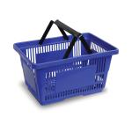 CE 25L Shopping Plastic Supermarket Basket Red Blue Plastic Grocery Basket