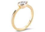 0.77ct Yellow Gold Wedding Ring , ODM Bezel Set Engagement Ring for Lady