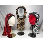 Hot Stamping Satin Hair Bonnet , 50cm Elastic Sleep Cap For Long Hair